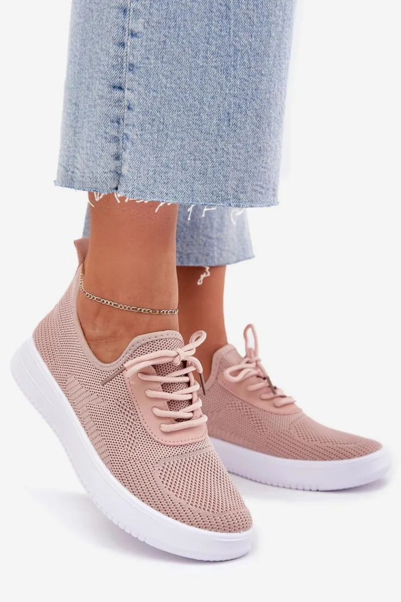 Discount Materiałowe Wsuwane Buty Sportowe Na Platformie Damskie Różowe Kalyra Damskie Sneakersy Damskie