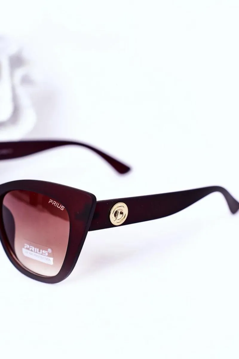 Clearance Matowe Okulary Przeciwsłoneczne Cat Eye Brązowe Ombre Okulary