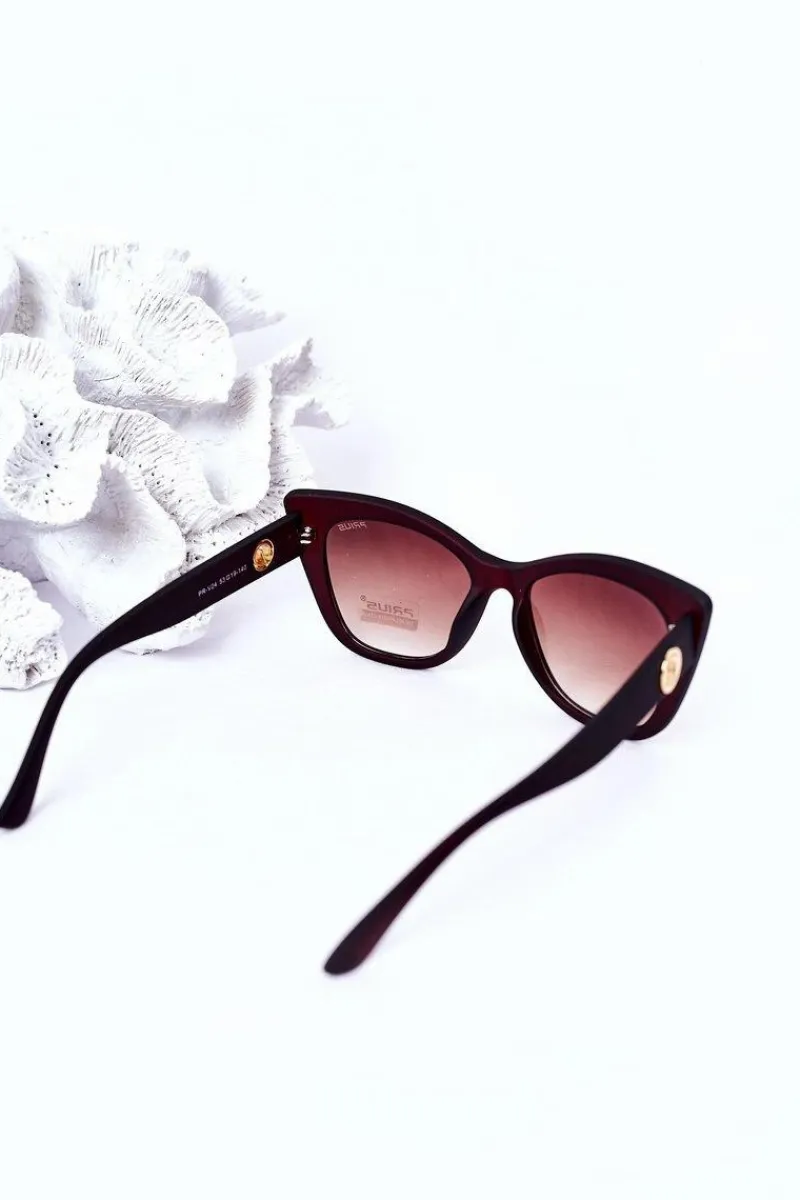 Clearance Matowe Okulary Przeciwsłoneczne Cat Eye Brązowe Ombre Okulary