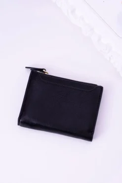 Sale Mały Czarny Portfel Damski Złoty Zamek Portfele