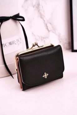 Boto Mały Portfel Damski Zapinany Na Bigiel MILANO Czarny