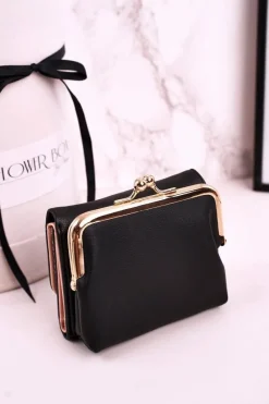 Boto Mały Portfel Damski Zapinany Na Bigiel MILANO Czarny