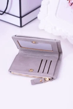 Sale Boto Mały Szary Portfel Damski Złoty Zamek