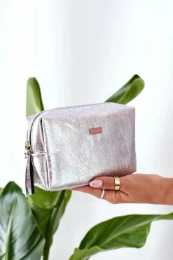 Torebki Nobo|Kosmetyczki Damskie>Nobo Metaliczna Kosmetyczka F04 Srebrna