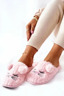 Kapcie Klasyczne>Evento Miękkie Papcie Myszki Z Uszami Różowe Luise