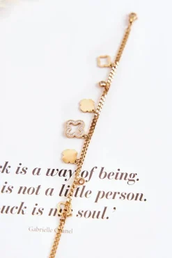 Bransoletki>Glam Chic Modna Bransoletka Z Ozdobami Złota