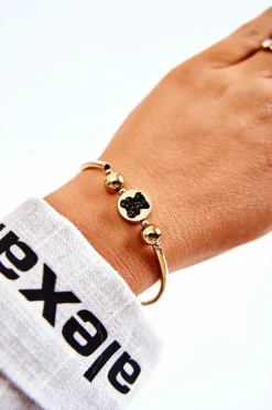 Best Boto Modna Regulowana Bransoletka Z Misiem Złota