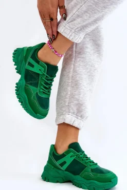 Sneakersy Damskie>Boto Modne Buty Sportowe Sneakersy Zielone Frezio