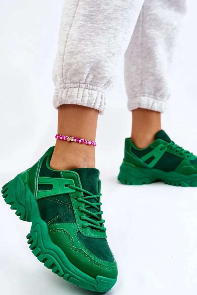 Sneakersy Damskie>Boto Modne Buty Sportowe Sneakersy Zielone Frezio