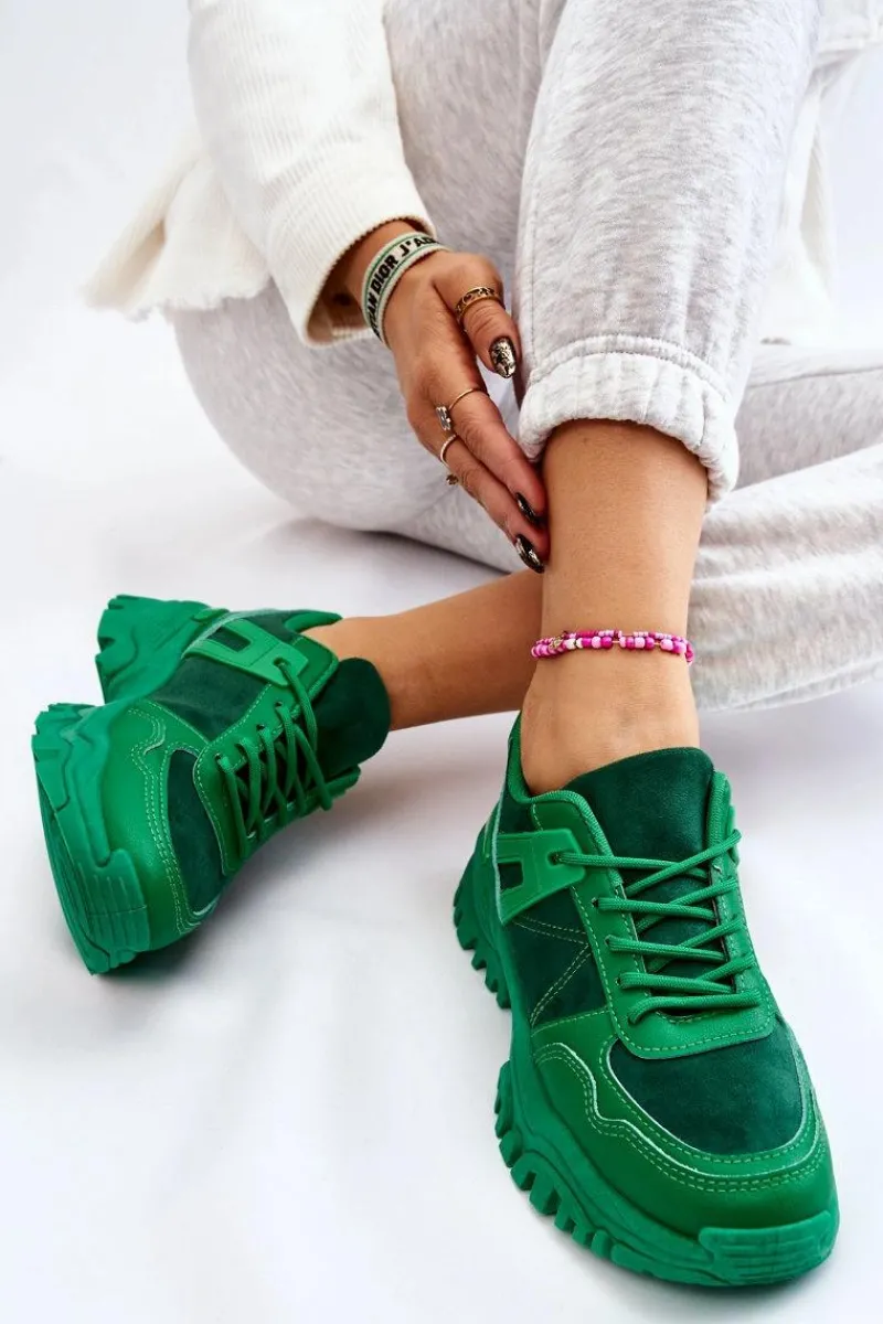 Sneakersy Damskie>Boto Modne Buty Sportowe Sneakersy Zielone Frezio