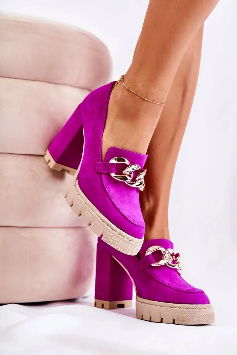 Czółenka Na Platformie|Czółenka Zamszowe>Boto Modne Czółenka Na Platformie I Słupku Lewski Shoes 3197 Fuksja