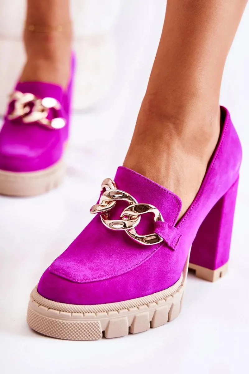 Czółenka Na Platformie|Czółenka Zamszowe>Boto Modne Czółenka Na Platformie I Słupku Lewski Shoes 3197 Fuksja