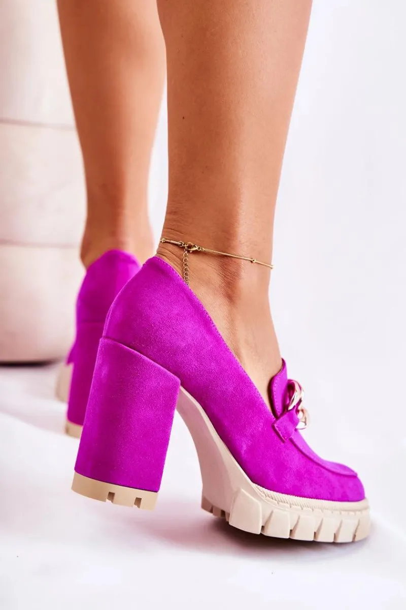 Czółenka Na Platformie|Czółenka Zamszowe>Boto Modne Czółenka Na Platformie I Słupku Lewski Shoes 3197 Fuksja