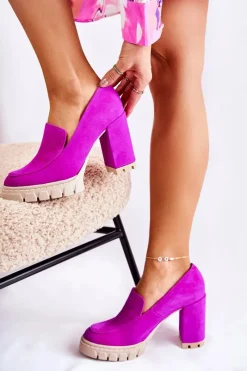 Czółenka Na Platformie|Czółenka Zamszowe>Boto Modne Czółenka Na Platformie Lewski Shoes 3196 Fuksja