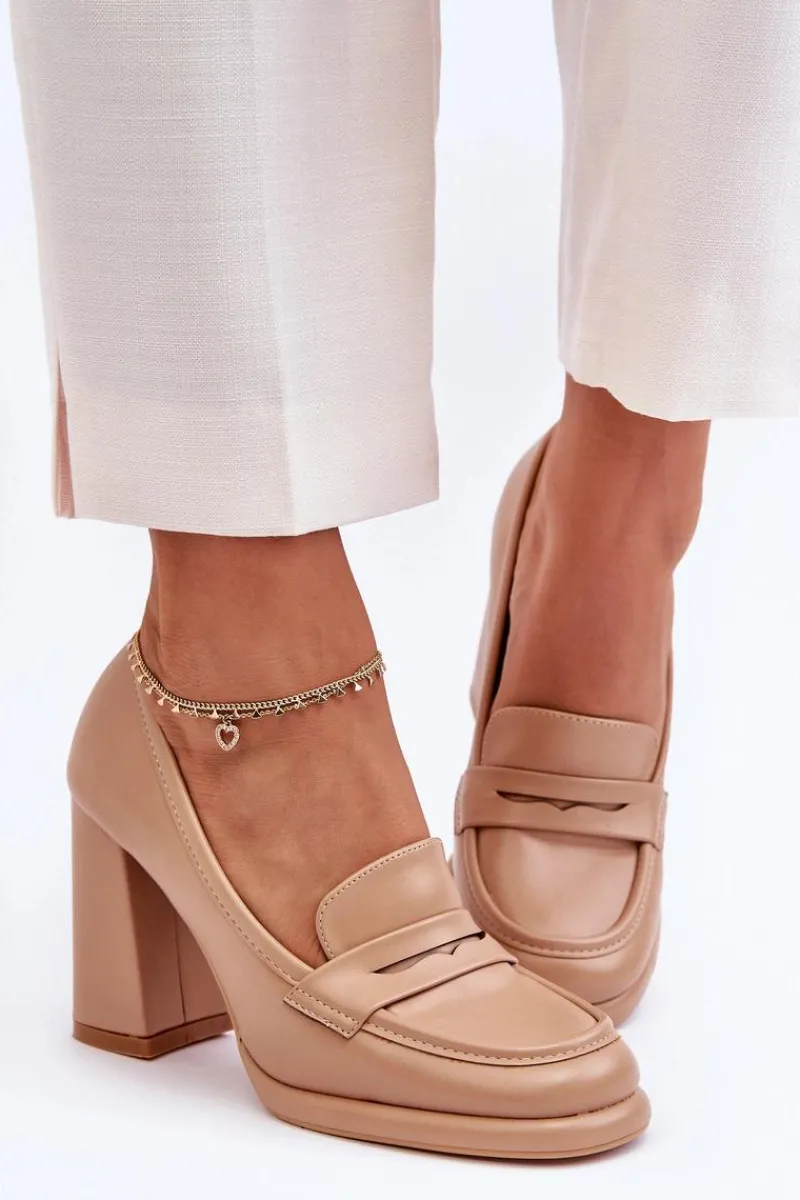 Czółenka Na Platformie|Czółenka Na Słupku>Boto Modne Czółenka Na Słupku Beżowe Florence