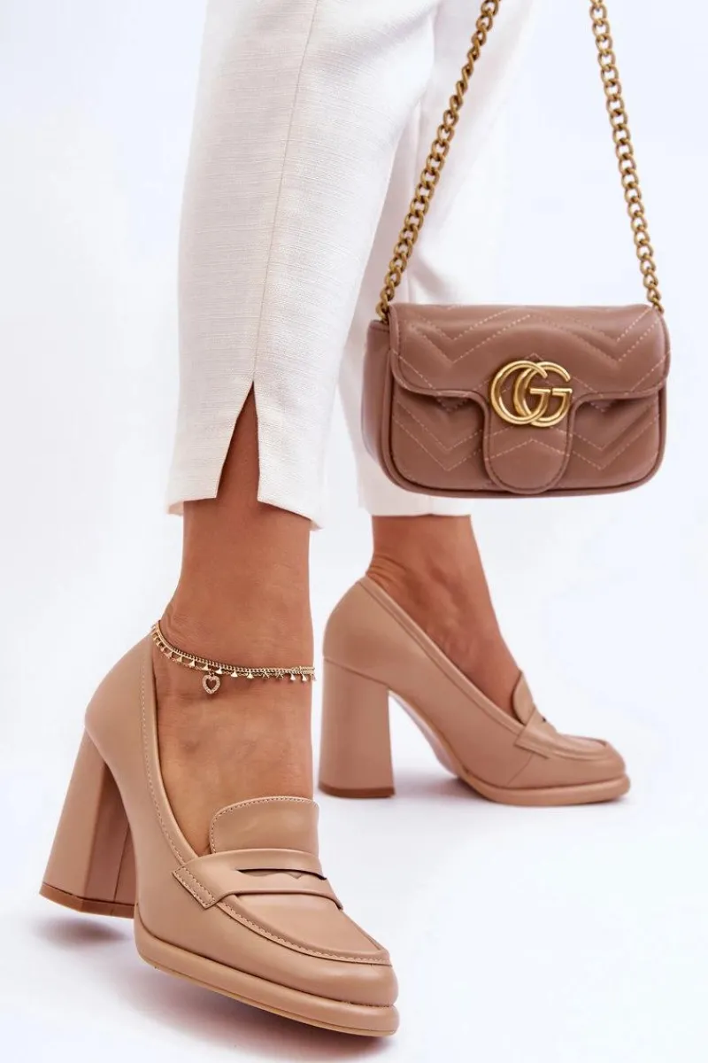 Czółenka Na Platformie|Czółenka Na Słupku>Boto Modne Czółenka Na Słupku Beżowe Florence