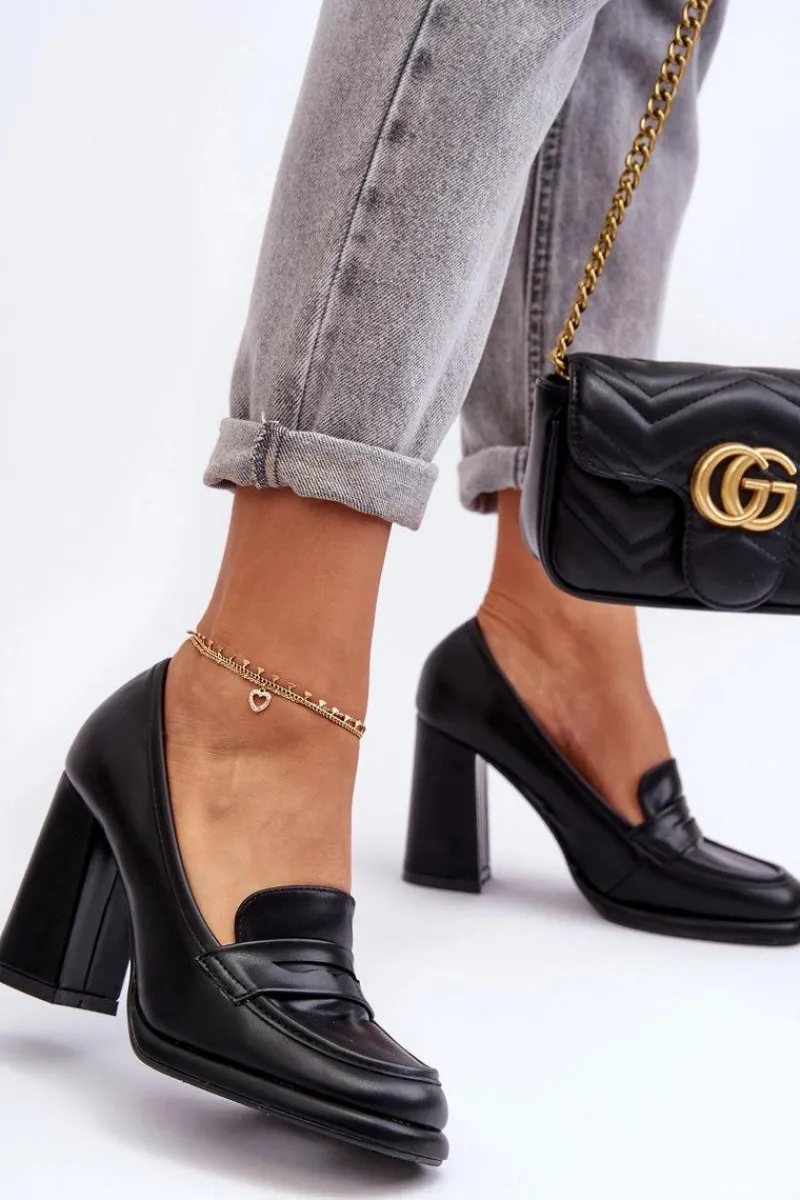 Discount Boto Modne Czółenka Na Słupku Czarne Florence