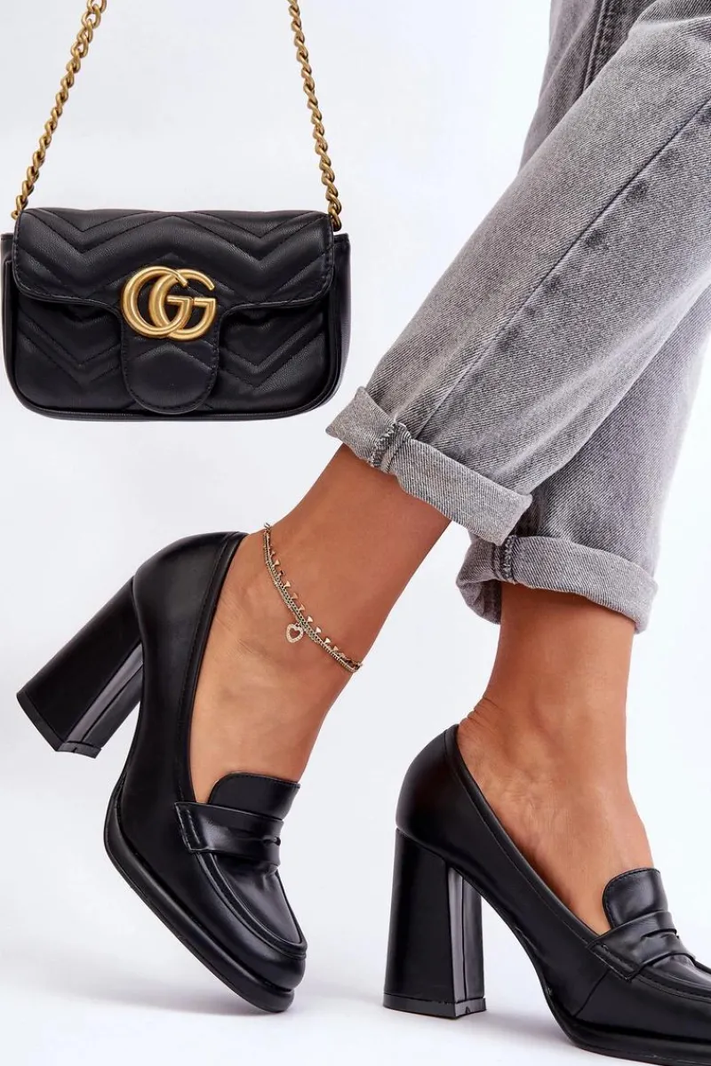 Discount Boto Modne Czółenka Na Słupku Czarne Florence