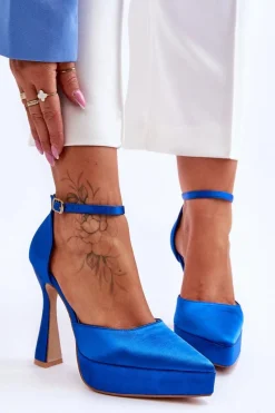 Best Modne Czółenka Na Szerszej Szpilce Niebieskie Madness Damskie Czółenka Na Platformie|Czółenka Klasyczne