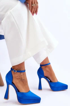 Best Modne Czółenka Na Szerszej Szpilce Niebieskie Madness Damskie Czółenka Na Platformie|Czółenka Klasyczne