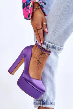 Discount Boto Modne Czółenka Na Wysokim Słupku Fioletowe Hayden