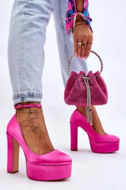 Modne Czółenka Na Wysokim Słupku Fuksja Hayden Damskie Czółenka Na Platformie|Czółenka Na Słupku