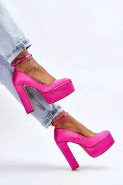 Modne Czółenka Na Wysokim Słupku Fuksja Hayden Damskie Czółenka Na Platformie|Czółenka Na Słupku