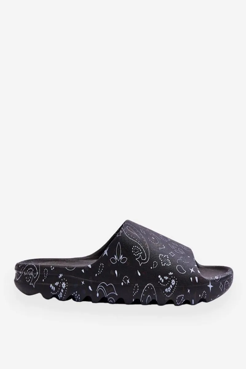 Hot Boto Modne Damskie Klapki Na Masywnej Platformie Czarne Lorette