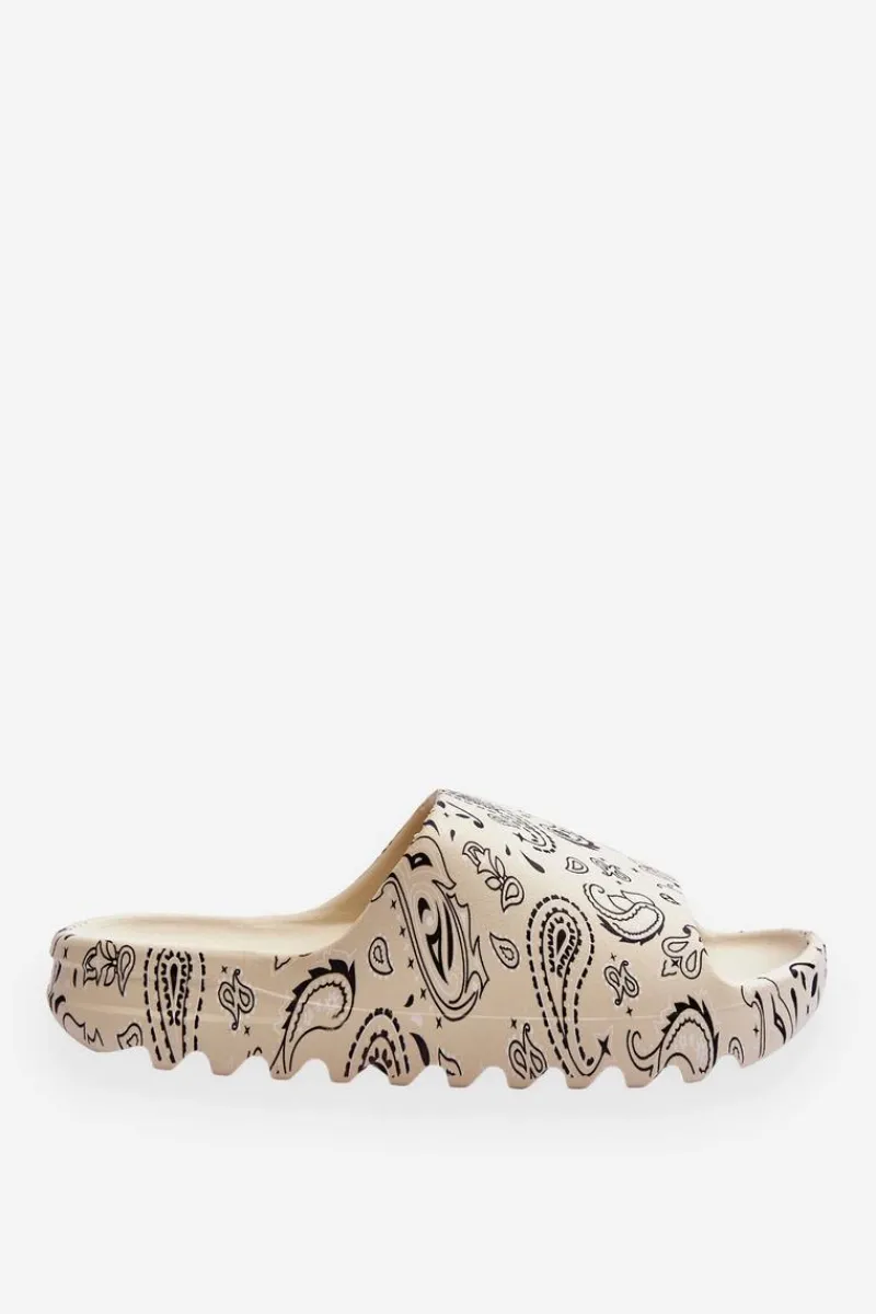 Discount Modne Damskie Klapki Na Masywnej Platformie Beżowe Lorette Damskie Klapki Na Platformie