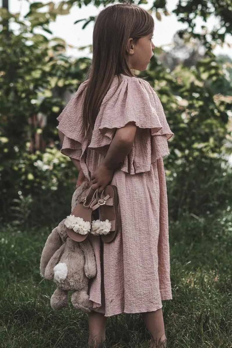 Dziewczęce>Boto Modne Dziecięce Sandały Z Kwiatami Beżowo-Złote Poly