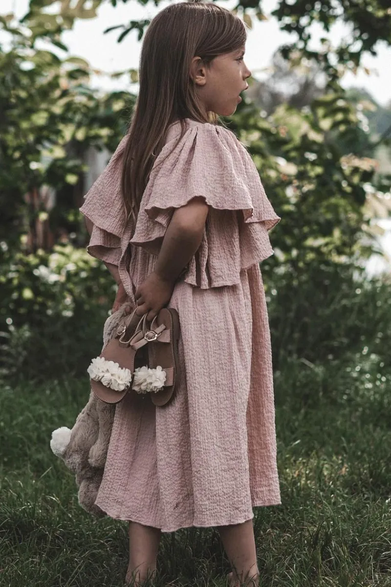 Dziewczęce>Boto Modne Dziecięce Sandały Z Kwiatami Beżowo-Złote Poly