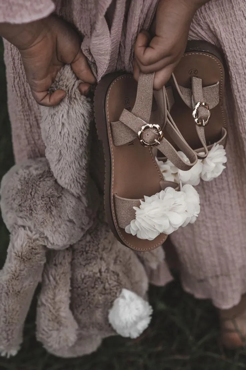 Dziewczęce>Boto Modne Dziecięce Sandały Z Kwiatami Beżowo-Złote Poly