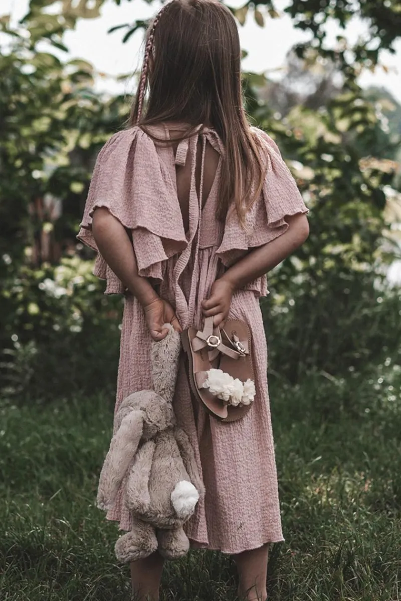 Dziewczęce>Boto Modne Dziecięce Sandały Z Kwiatami Beżowo-Złote Poly