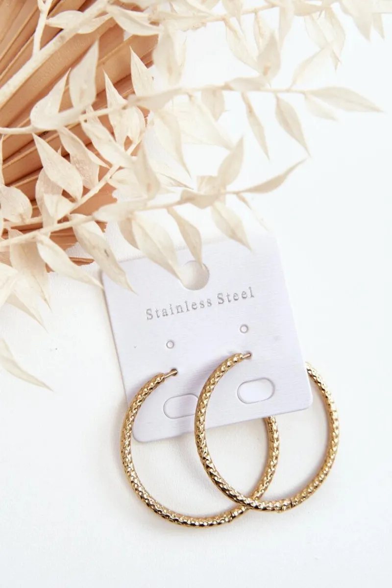 Outlet Modne Kolczyki W Kształcie Koła Złote Kolczyki