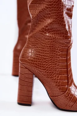 Kozaki Wiosenne|Kozaki Przed Kolano></noscript>Boto Modne Kozaki Na Słupku Camel Constancy