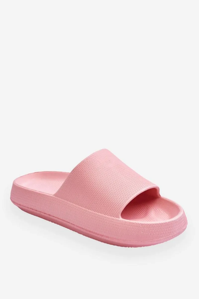 Klapki Basenowe>Boto Modne Lekkie Klapki Na Masywnej Podeszwie Różowe Rebel