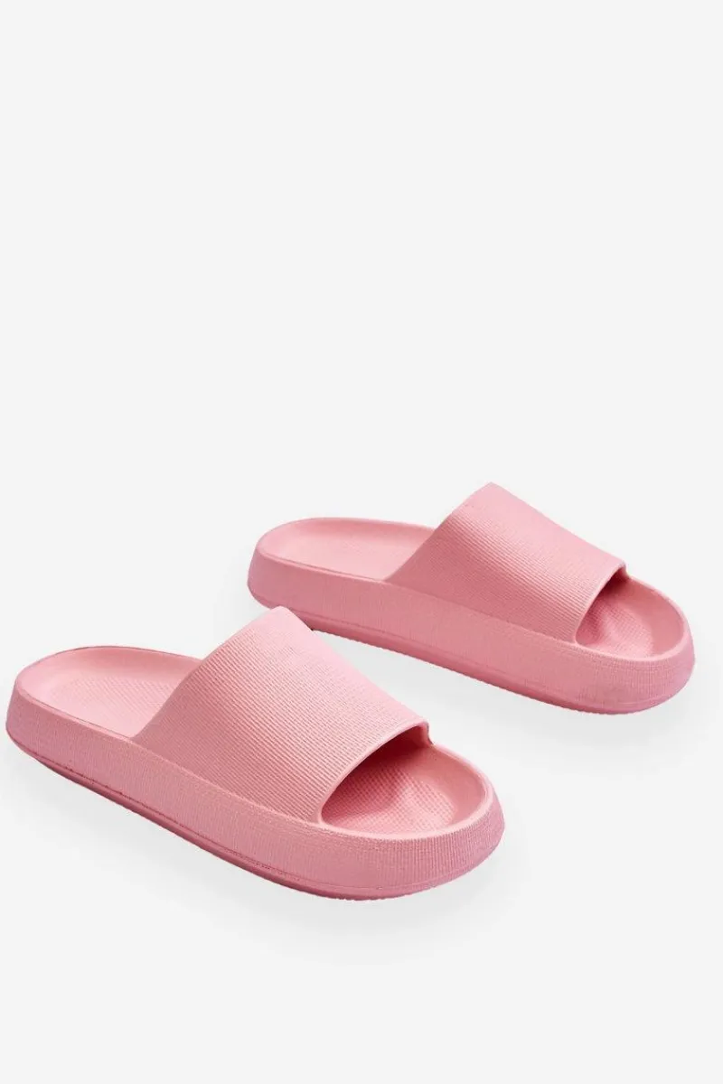 Klapki Basenowe>Boto Modne Lekkie Klapki Na Masywnej Podeszwie Różowe Rebel