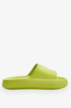 Online Boto Modne Lekkie Klapki Na Masywnej Podeszwie Limonkowe Rebel