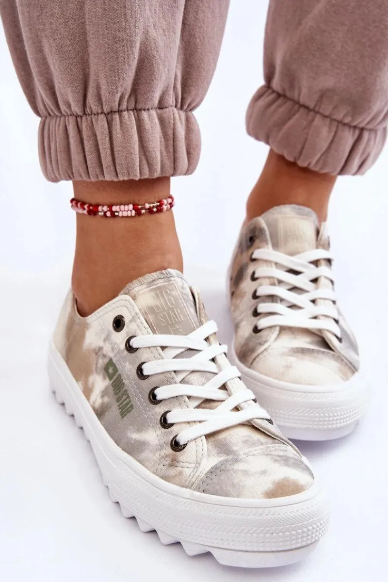 Discount Modne Niskie Trampki Big Star LL274043 Biało-Szare Damskie Trampki Damskie Big Star|Trampki Damskie Niskie