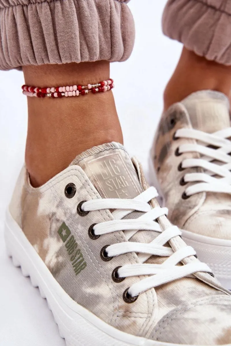 Discount Modne Niskie Trampki Big Star LL274043 Biało-Szare Damskie Trampki Damskie Big Star|Trampki Damskie Niskie