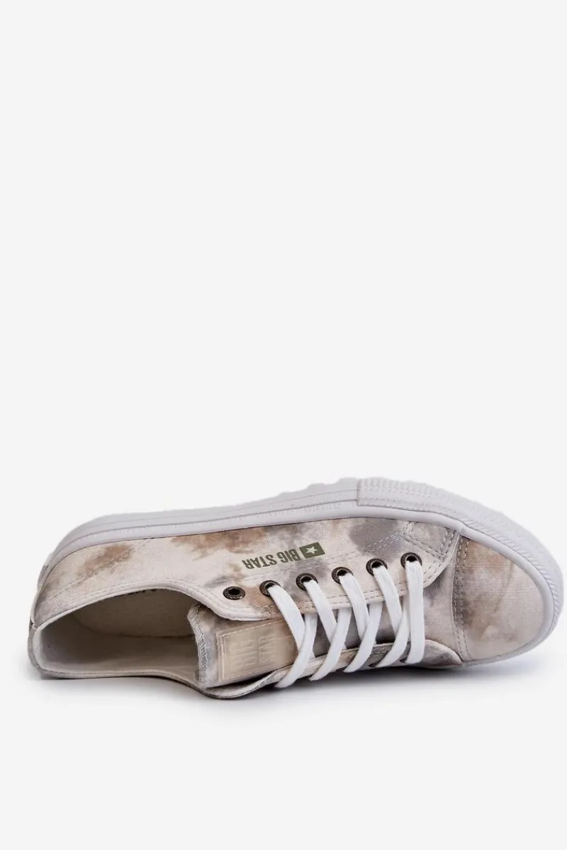 Discount Modne Niskie Trampki Big Star LL274043 Biało-Szare Damskie Trampki Damskie Big Star|Trampki Damskie Niskie