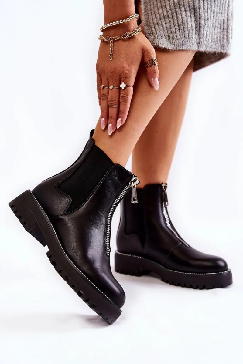 Online Boto Modne Ocieplane Botki Sztyblety Czarne Madeleine
