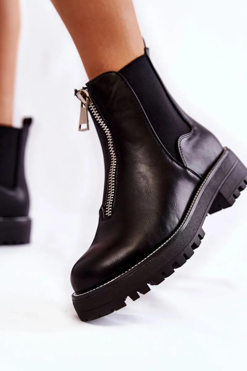 Online Boto Modne Ocieplane Botki Sztyblety Czarne Madeleine