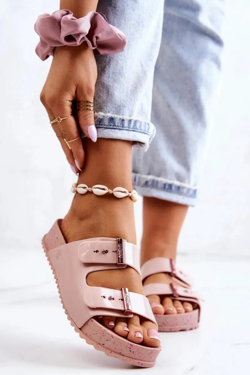 Hot ZAXY Modne Pachnące Klapki JJ285083 Jasnoróżowe