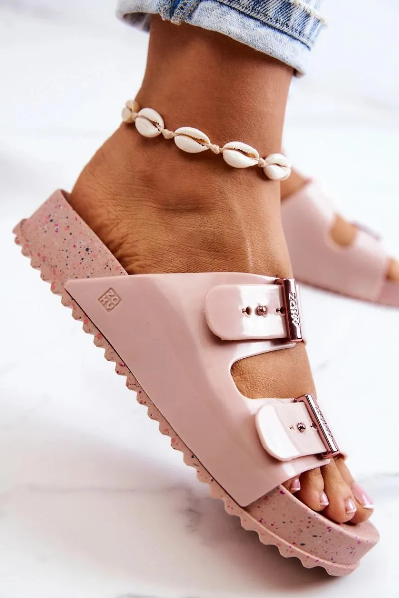 Hot ZAXY Modne Pachnące Klapki JJ285083 Jasnoróżowe