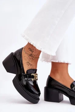 Mokasyny Damskie Lakierowane|Czółenka Na Słupku><noscript><img width=