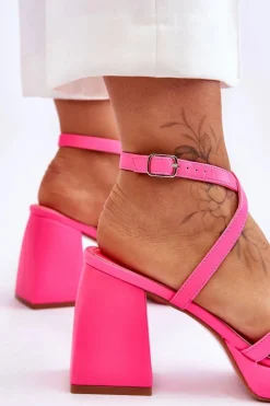 Boto Modne Sandały Na Obcasie I Platformie Różowe Secret Rose