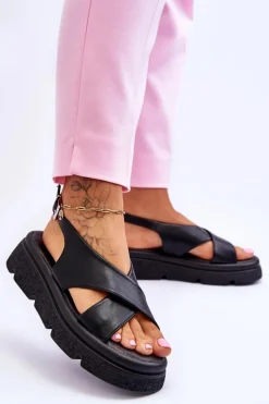 Sandały Płaskie><noscript><img width=