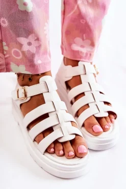 Discount Boto Modne Sandały Z Paskami Białe Malien