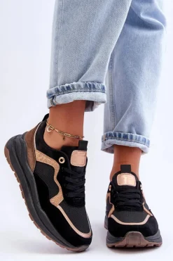 Sneakersy Damskie>Boto Modne Skórzane Buty Sportowe Damskie Czarne Calarene